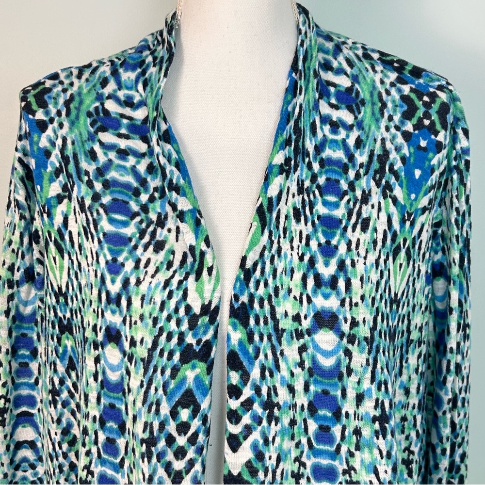 Ruby Rd. Multicolored Open-Front Cardigan With Lace Hem - Picture 3 of 10